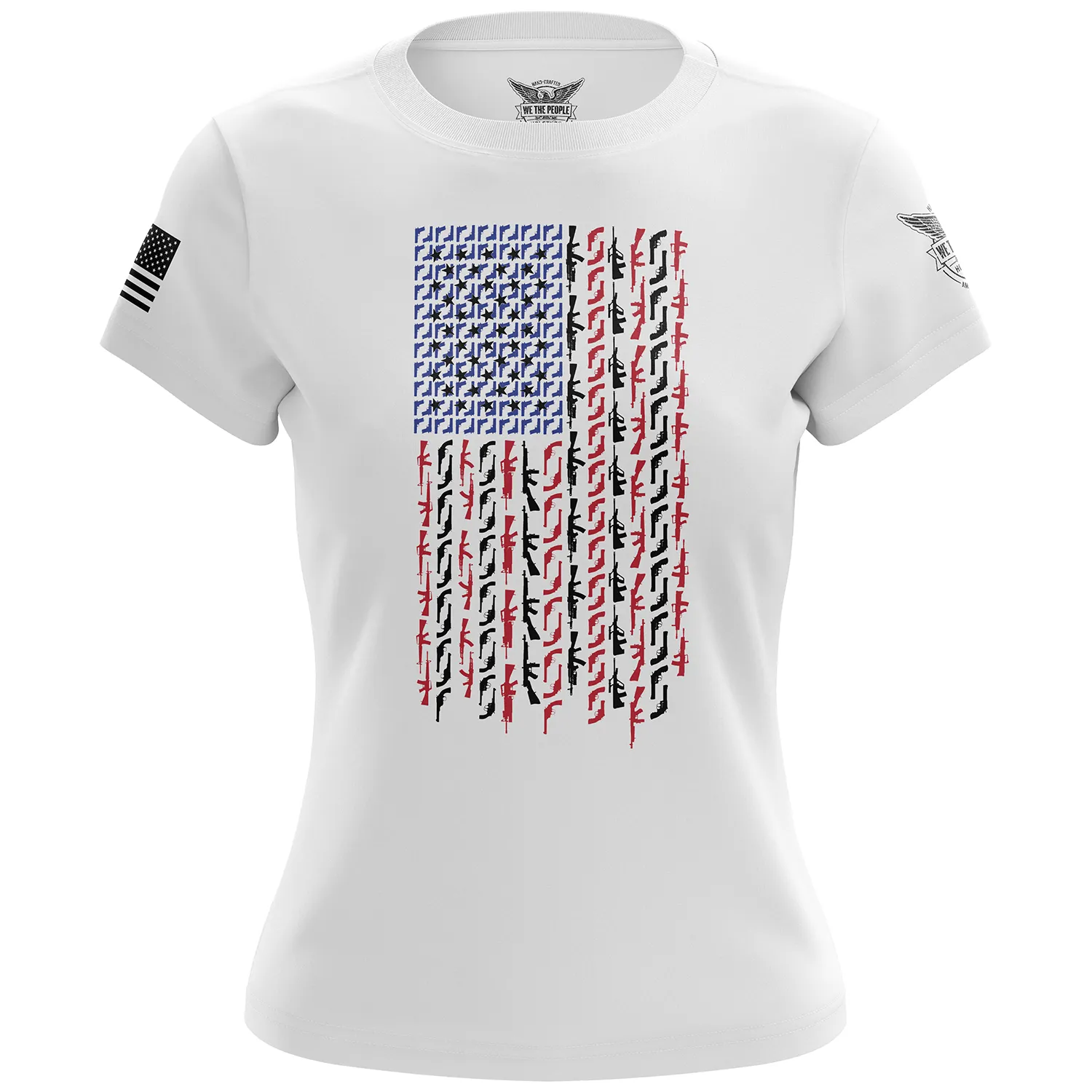 American Flag in Guns - Patriotic Colors Women's Short Sleeve Shirt