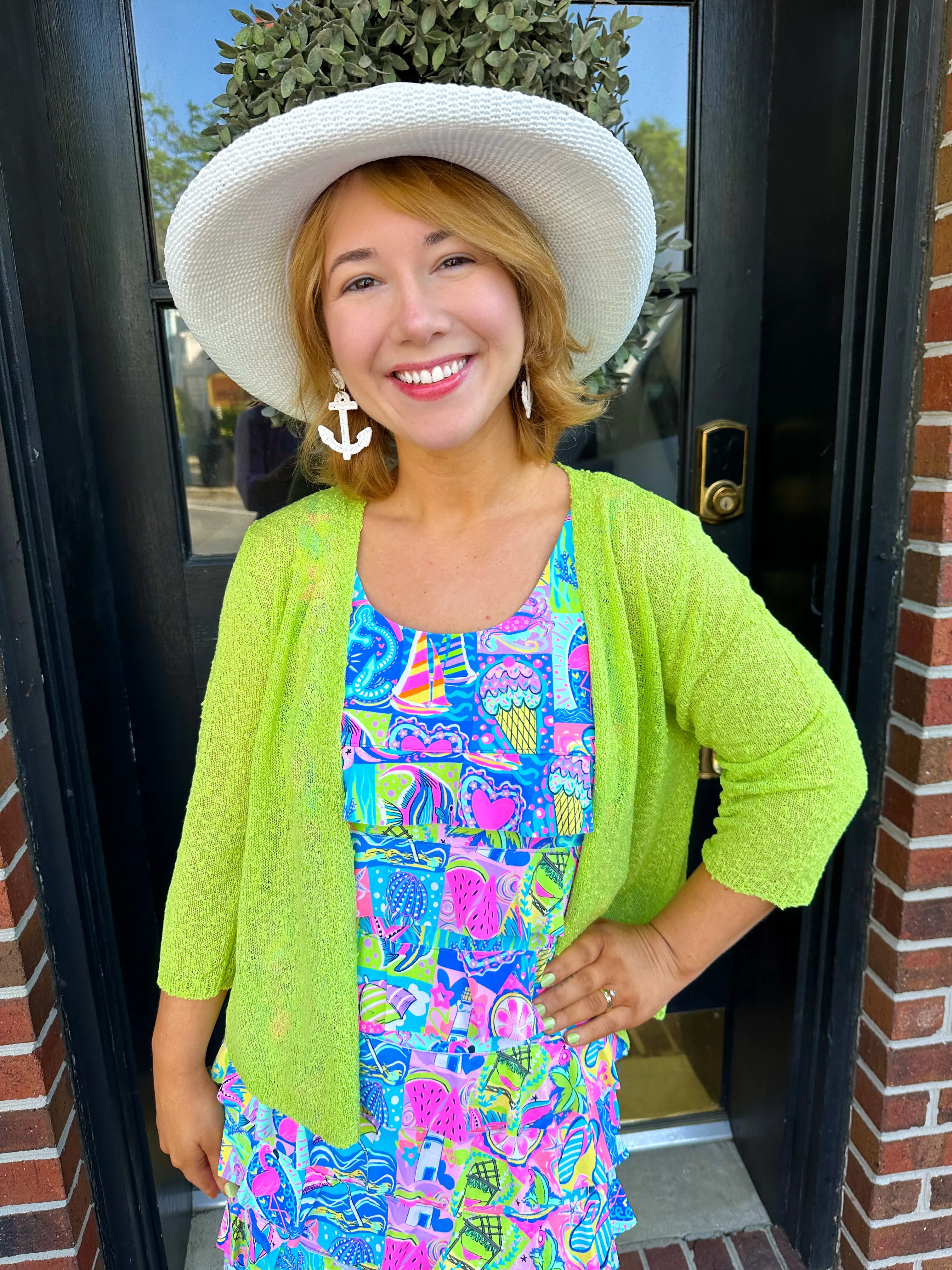Lulu B Key Lime Lightweight Cardigan