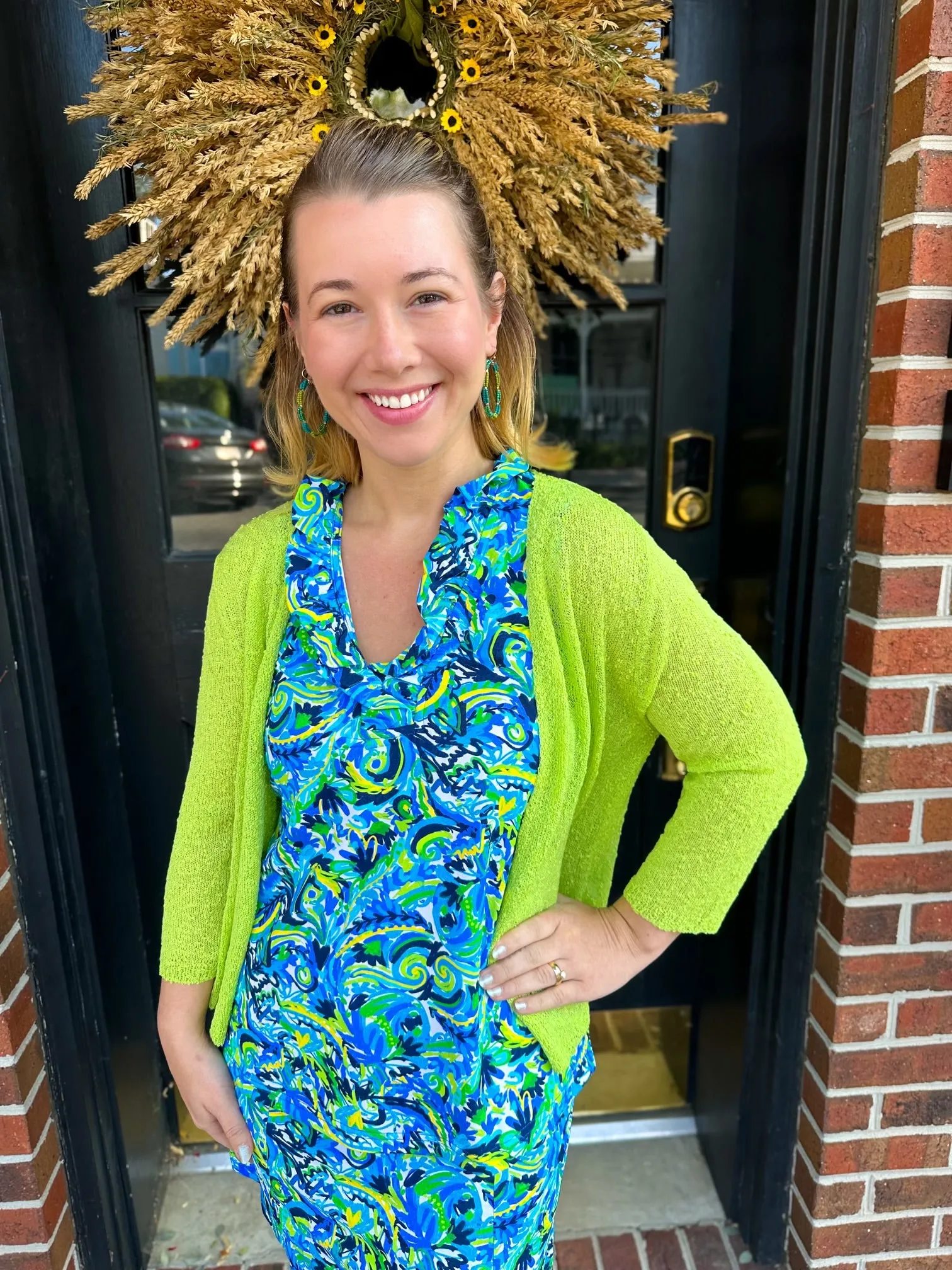 Lulu B Key Lime Lightweight Cardigan