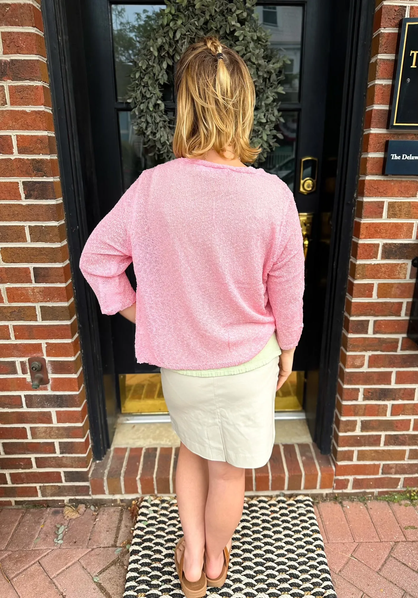 Lulu B Seaglass Pink Lightweight Cardigan