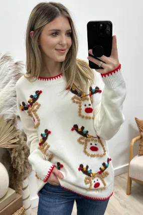 "Reindeer Magic" Sweater (Ivory)