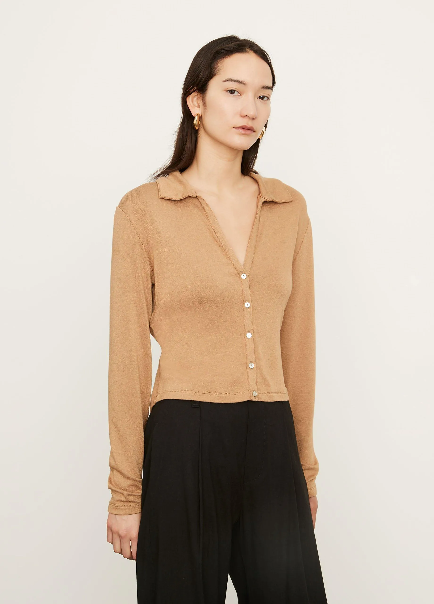 Tie Back Cardigan in Almond