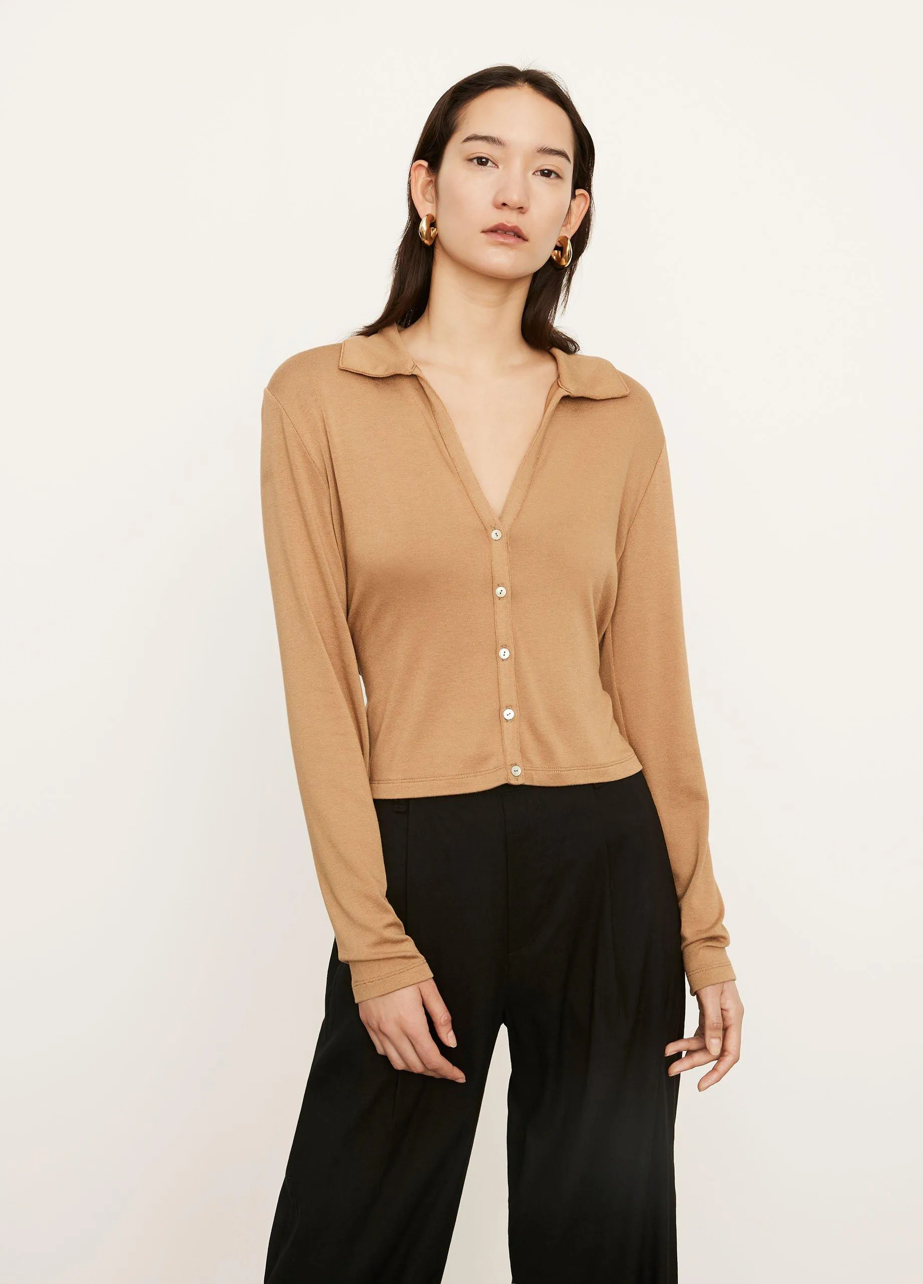 Tie Back Cardigan in Almond