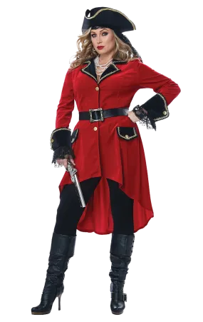 Womens Plus Size Captain Hook Costume